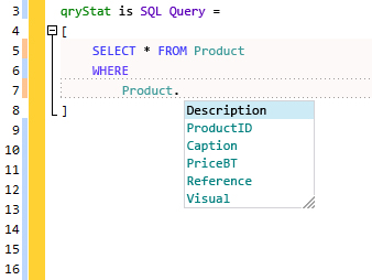 The assisted SQL input
