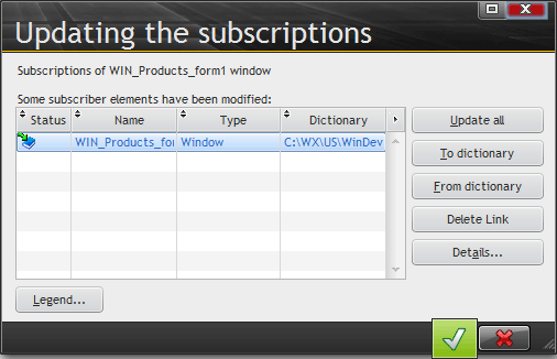 Updating the subscriptions