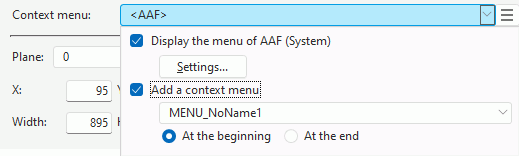 Configuring the AAF menu
