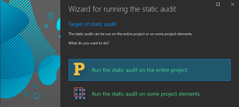 Static audit wizard