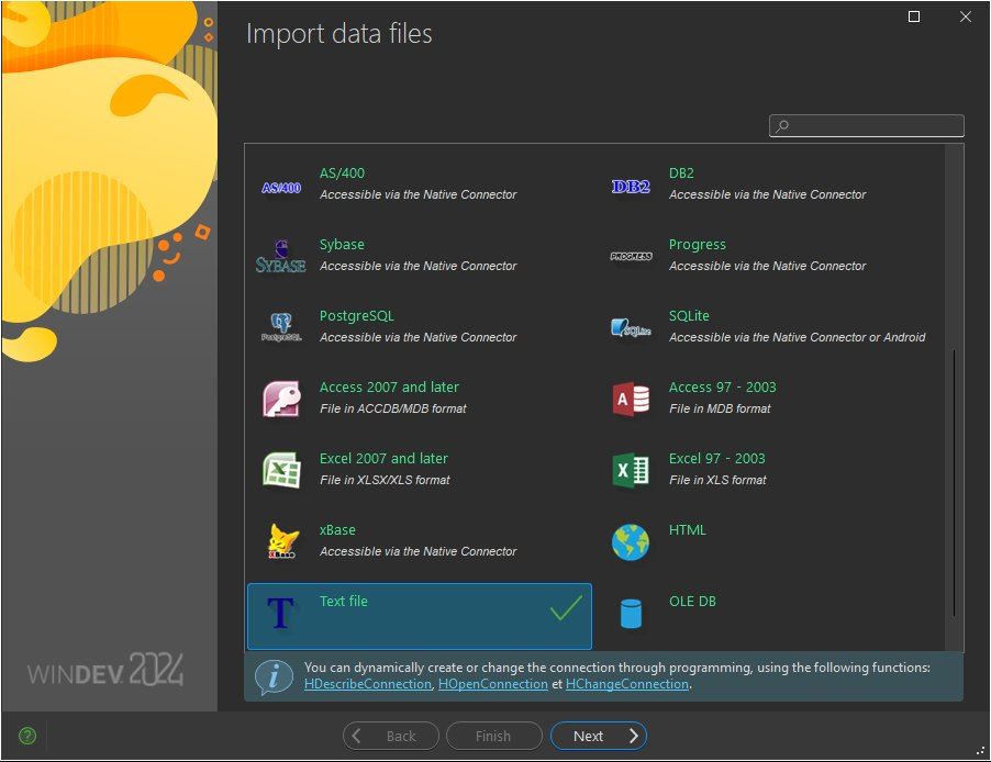 Data file import wizard