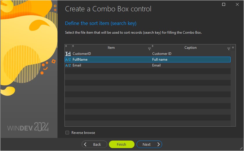 Combo Box control creation assistant