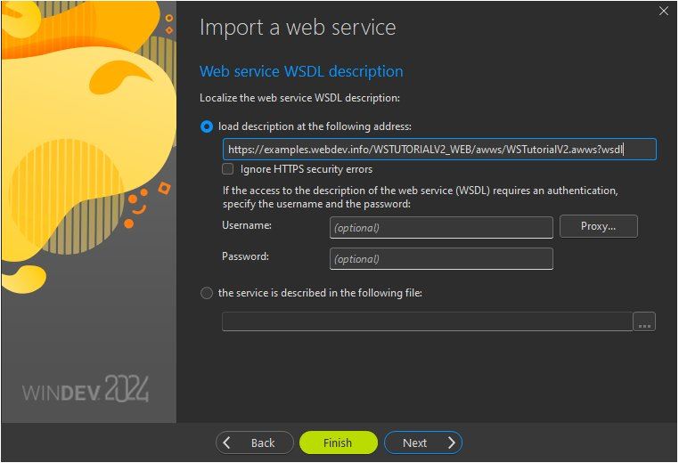 Web service import wizard