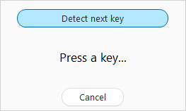 Associating a command with a key combination