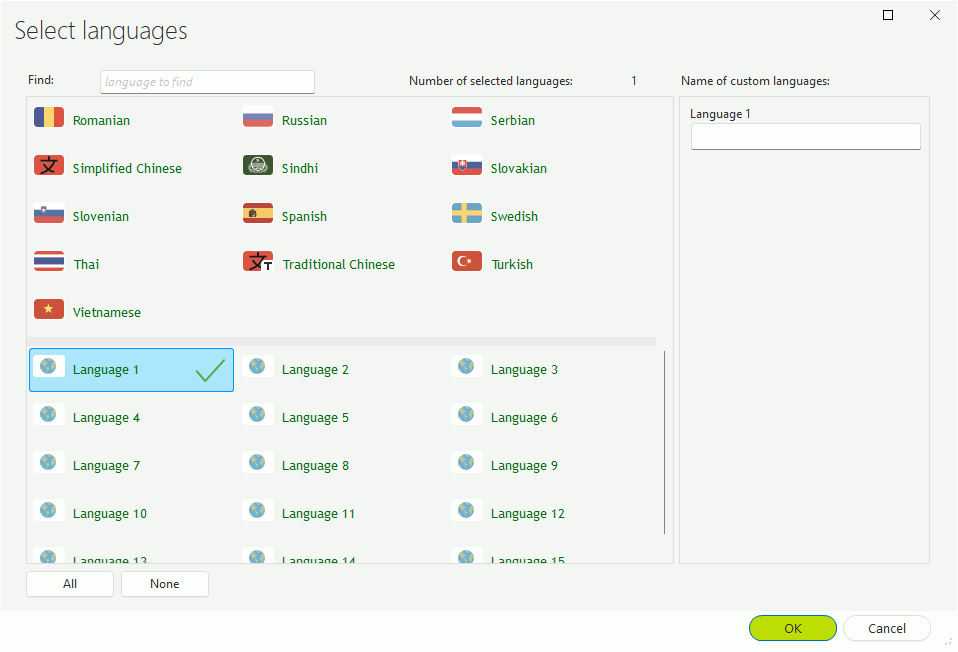 Available languages