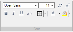 Options of the Font group
