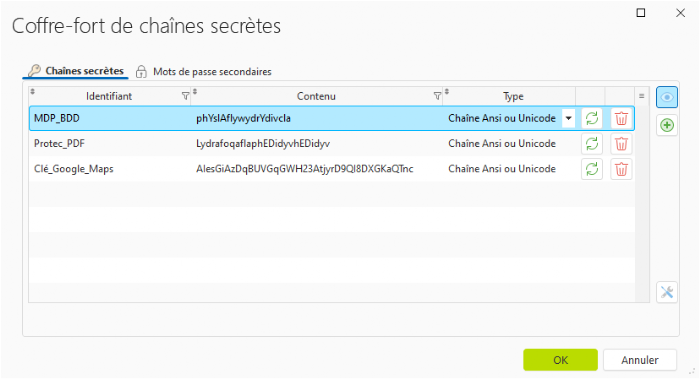 Secure editing of secret strings