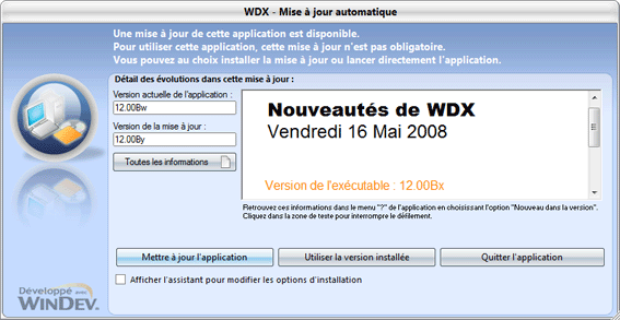 Conditions de mise à jour d'une application automatique (Live update ...